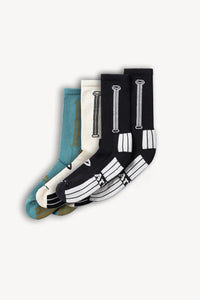 3 Pack Column Socks